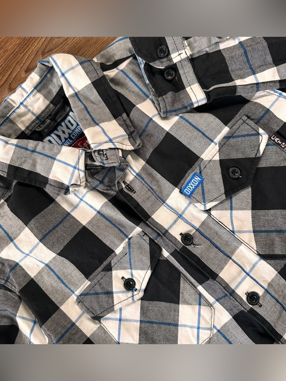 Dixxon The Pilot FR Flannel Shirt Men Medium Black Plaid DXN Flame Resistant EUC